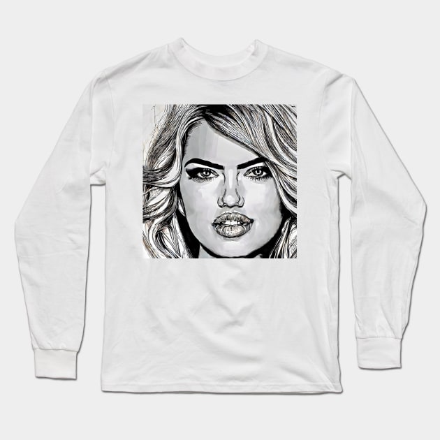 Black&white Kate Long Sleeve T-Shirt by bogfl